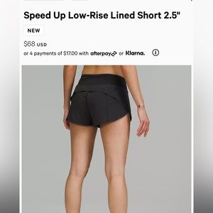 Speed up, 2.5 inch lululemon shorts!!